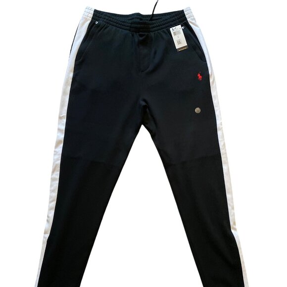 Polo Ralph Lauren Interlock Tracksuit Jacket XL & Pants L Black White Stripe NEW - Picture 6 of 15